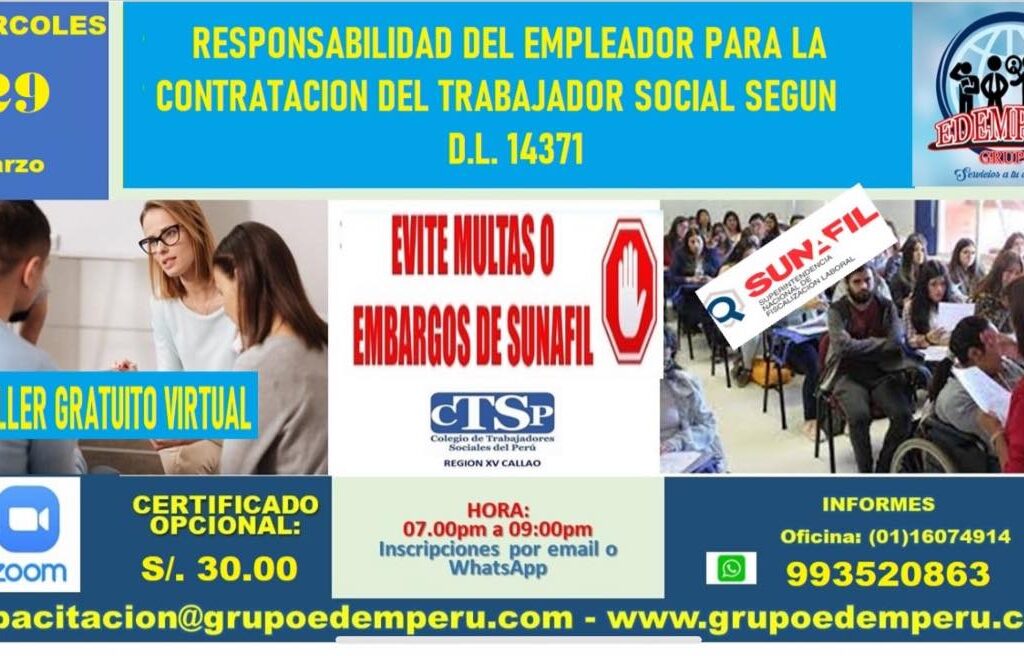 Responsabilidad del Empleador para la contratación del Trabajador Social según D.L. 14371
